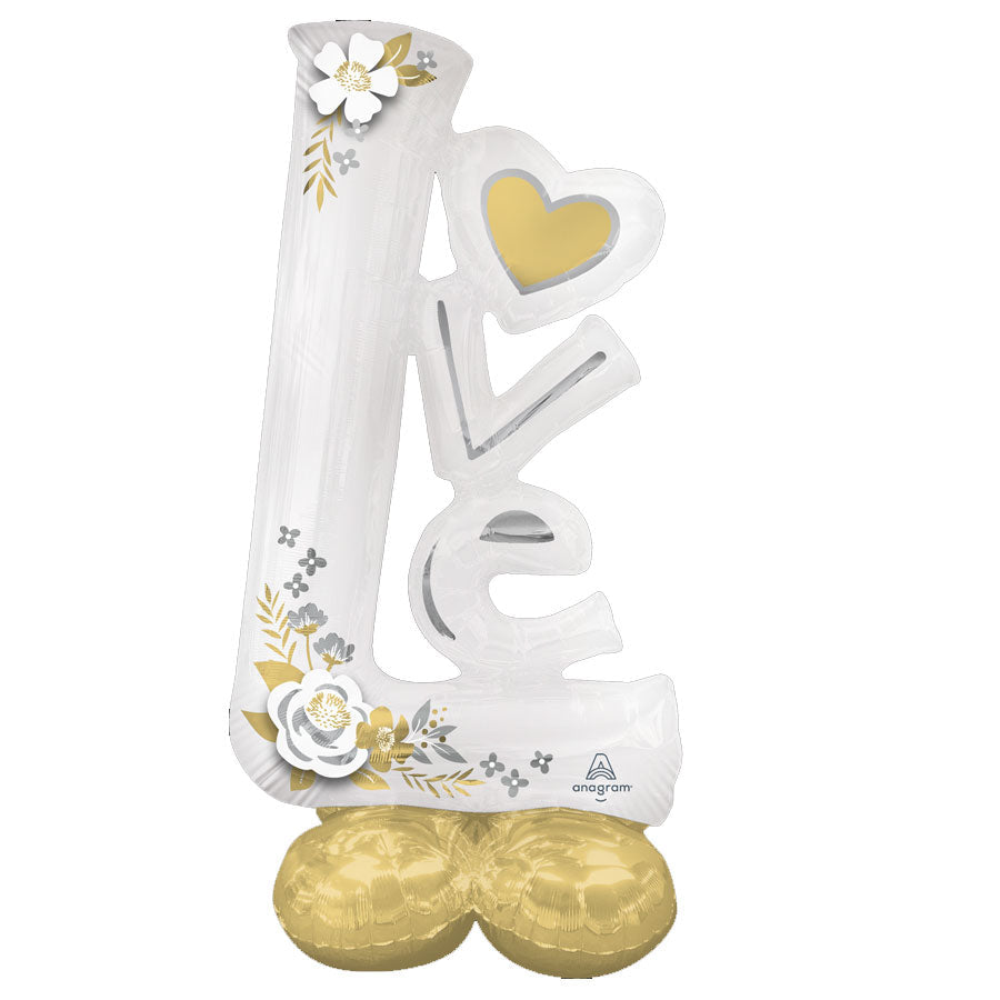 AirLoonz Silver & Gold Love Balloon, 58in